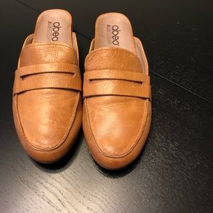Abeo tan loafer mules